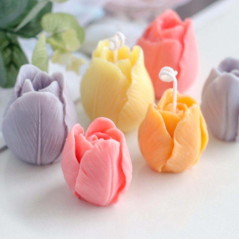 Single hole three-dimensional tulip baking silicone mold