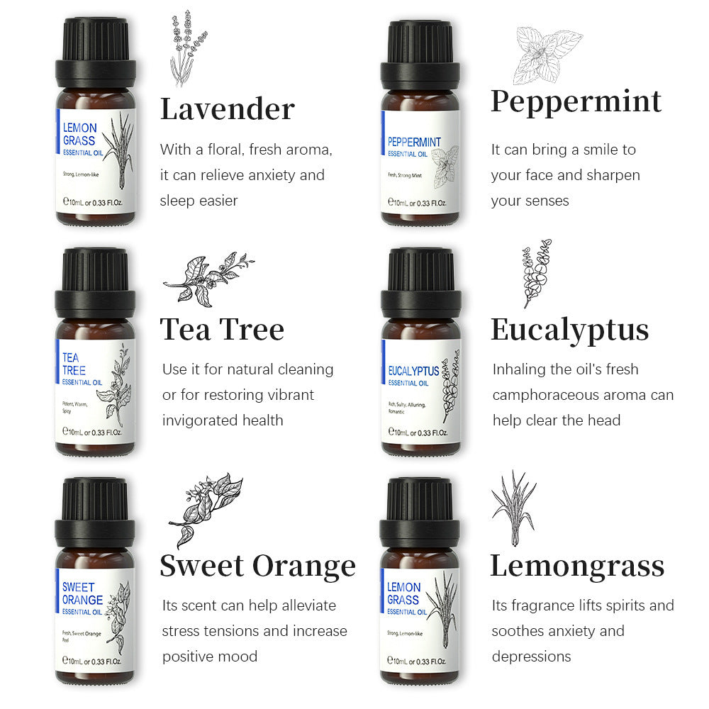 Dew Coir Plant Aromatherapy Essential Oil 10ml Set 6 Piece Set