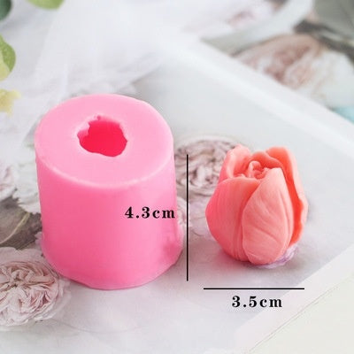 Single hole three-dimensional tulip baking silicone mold