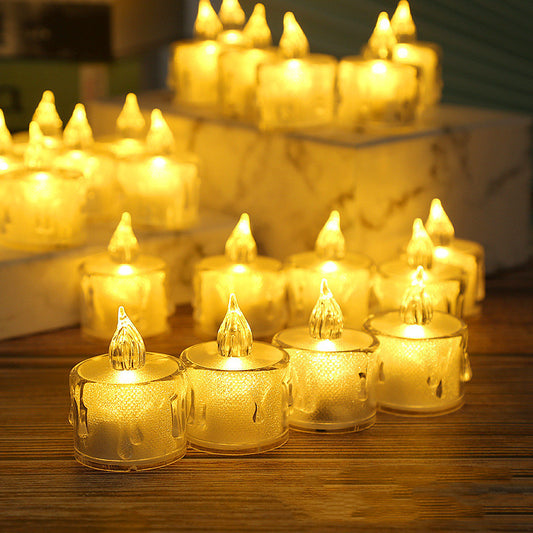 DewCoir Transparent Electric Glass Candle Lamp