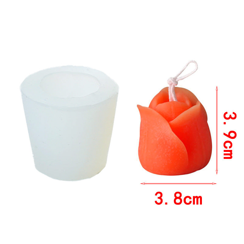 Single hole three-dimensional tulip baking silicone mold